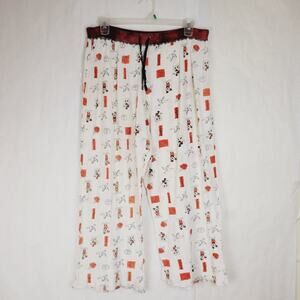 The Wonderful World Of Disney cream Mickey peace print waffle knit pajama pants